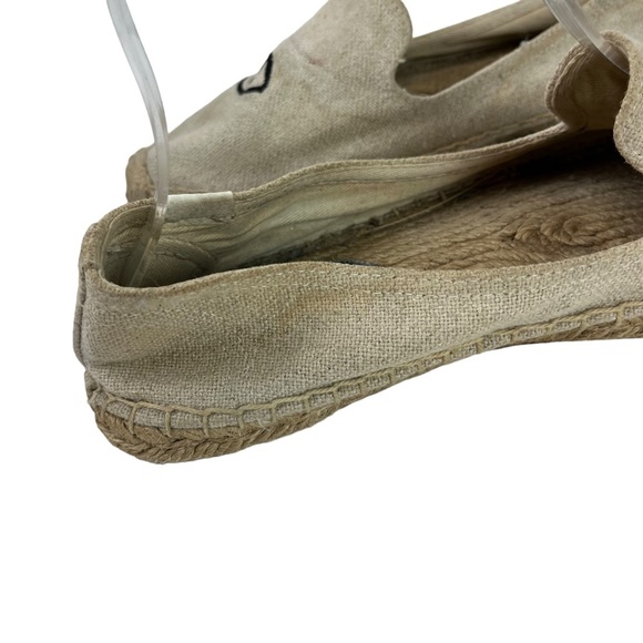 SOLUDOS Espadrille Canvas Beige Wink Winking Eye Flats Slip On Loafers Shoes 8.5 - Picture 4 of 16